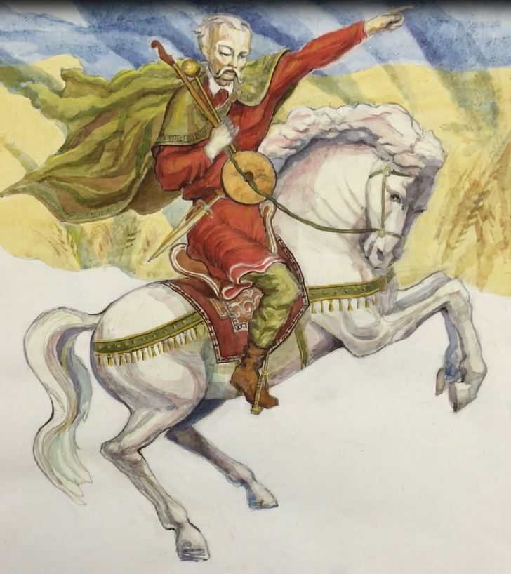 Danylo Apostol on white horse